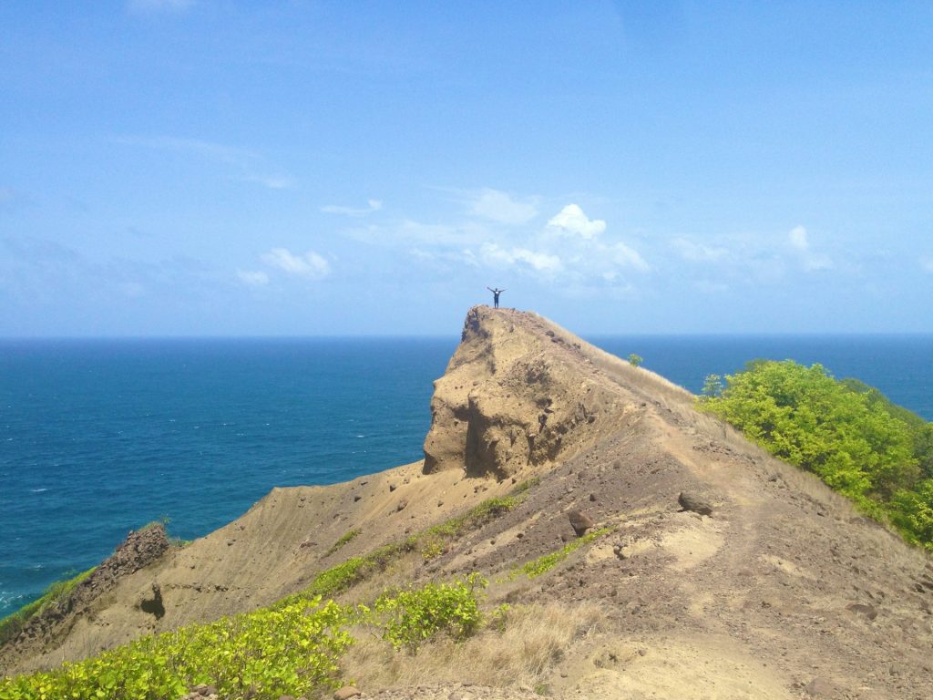 Sentier de randonnée en forêt tropicale sur les pentes de la montagne Pelée en Martinique
