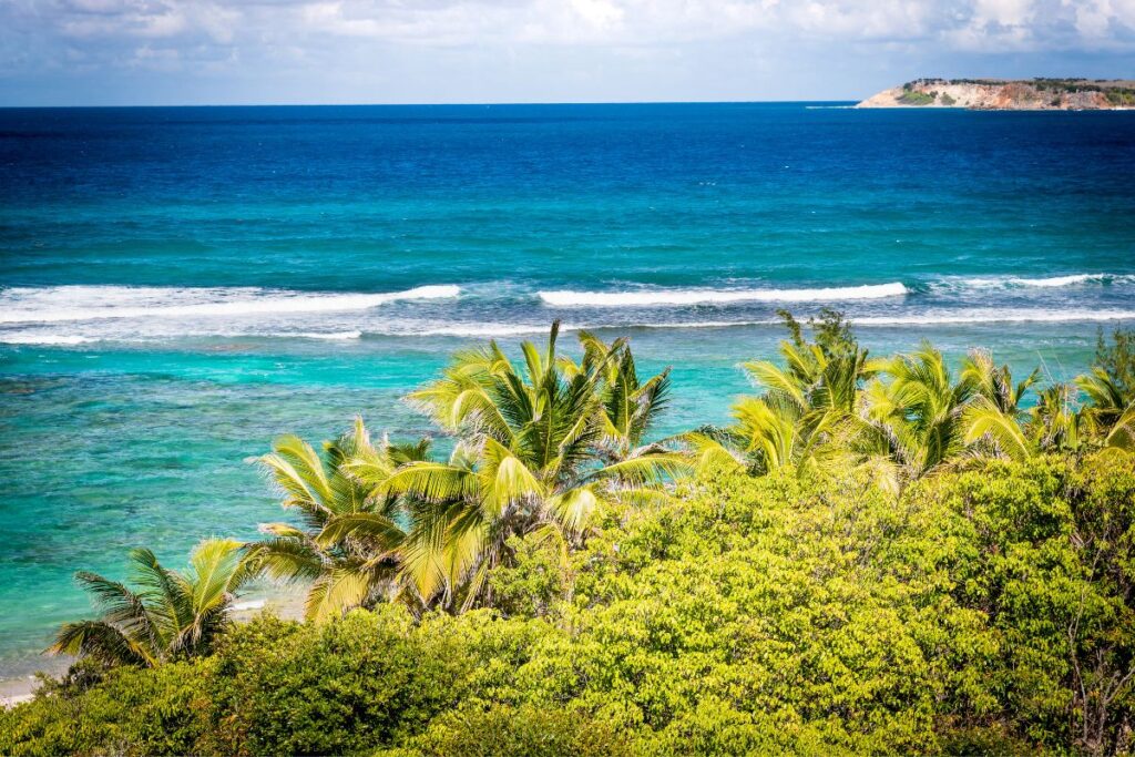 Îlet Pinel à Saint-Martin, plage de sable blanc et eaux turquoise des Antilles
