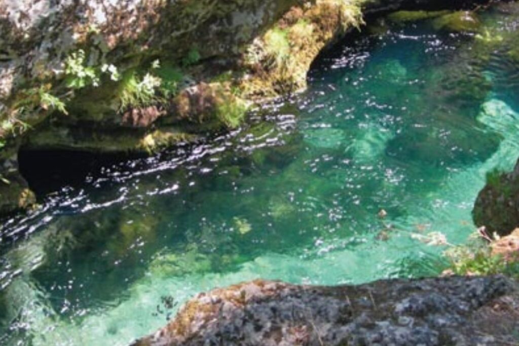 Cirque de Navacelles et méandre abandonné de la Vis vus depuis le causse